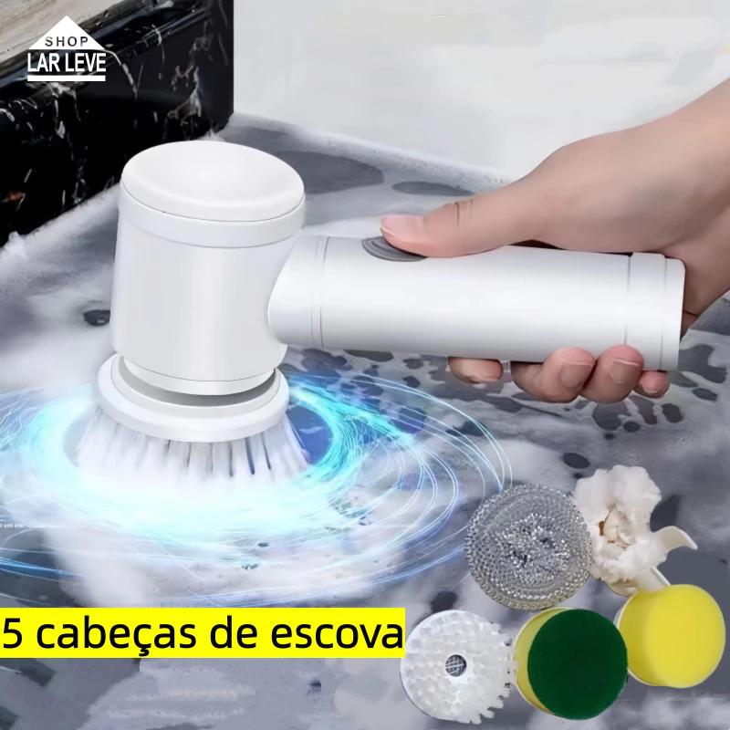 Escova Elétrica de Limpeza 5 em 1 Sem Fio Recarregável Multiuso para Cozinha Banheiro Azulejo — imagem 1