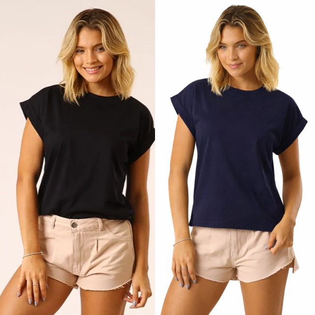 KIT Duas ou uma Camiseta T Shirt Feminina Lisa Sem Estampa 100 em Oferta na Shopee