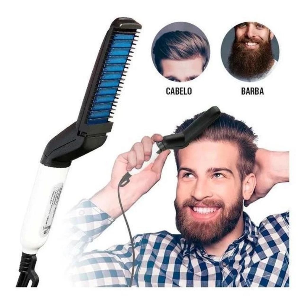 Modelador Pente Portatil Chapinha para cabelo e barba masculino Pente Eletrico Escova Alisadora  DDTS em Oferta na Shopee