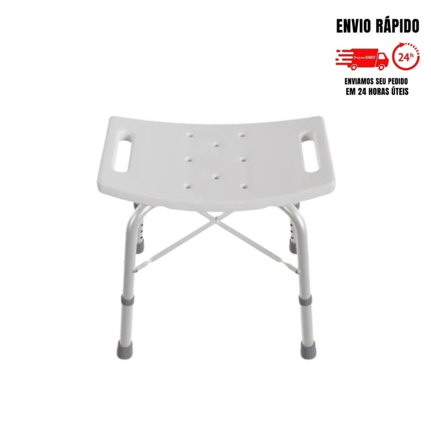 Banco de Banho para Obeso Idoso Reforçado Sem Encosto até 100kg Astra BB/1R