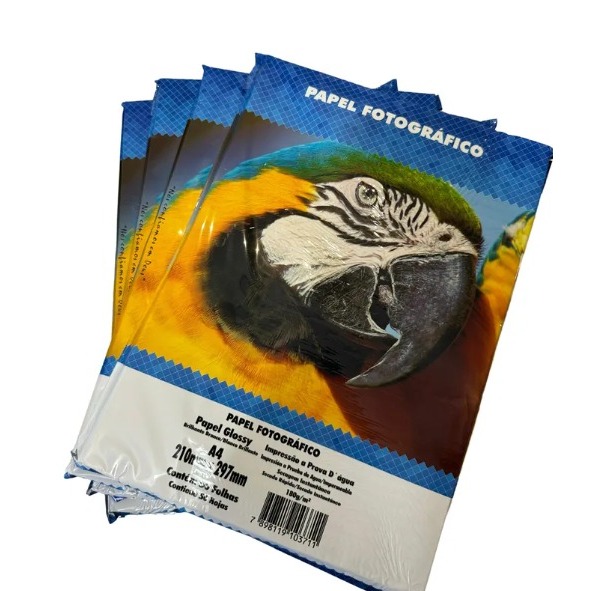 Kit 200 folhas Papel Fotográfico 180g A4 Glossy Resistente a Água Masterprint — imagem 2 de 2