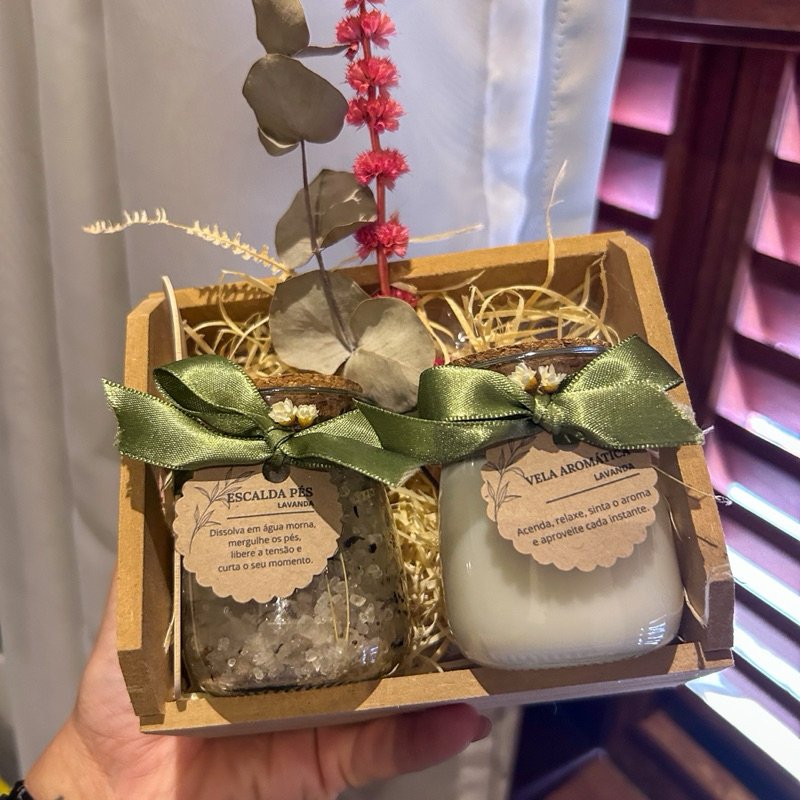 Kit Relaxamento Lavanda Amoratta | Vela Aromática + Escalda-Pés | Presente de Autocuidado, Spa em Casa
