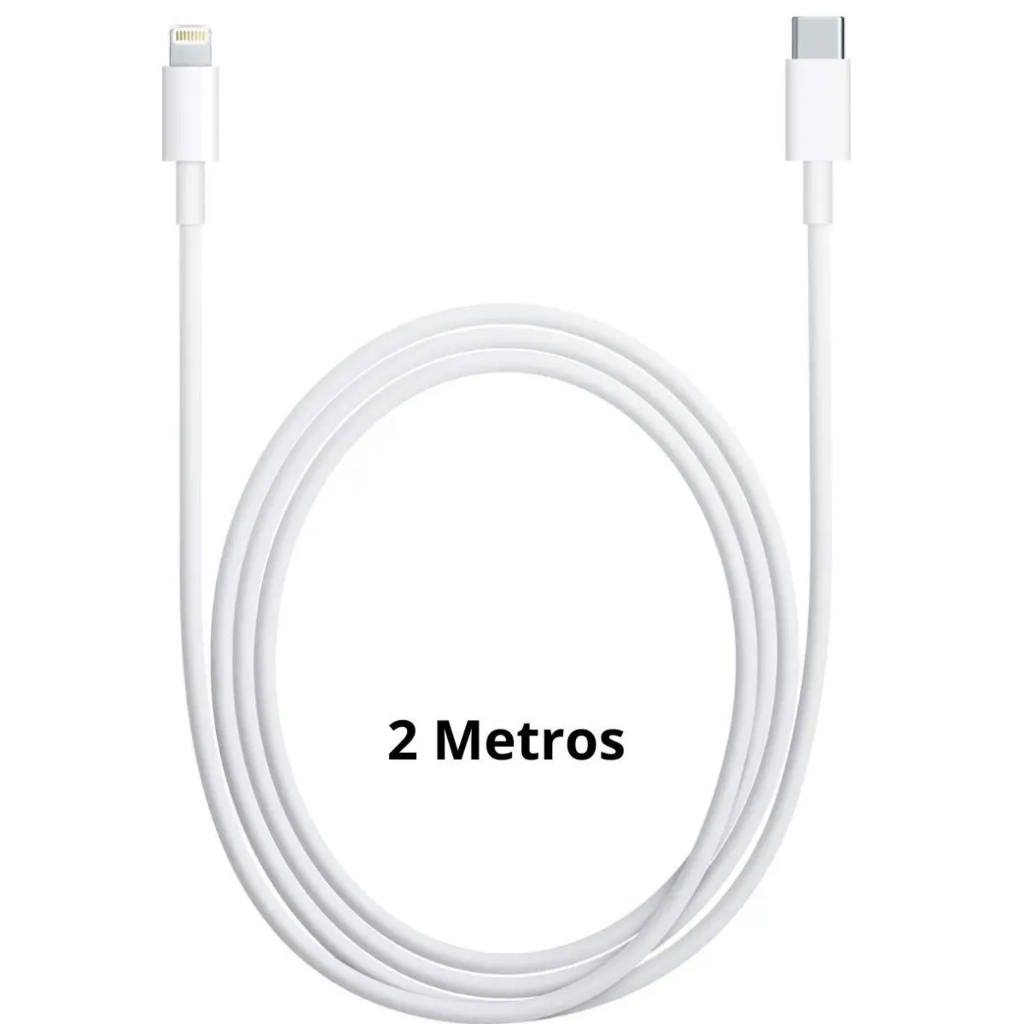 Cabo 2 metros Usb-C Conector Lightning Compatível com iPhone 11 12 Pro Max 13 Pro Max 14 14 Pro