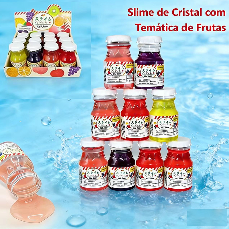 Agua Fake com Frutas Frescas Slime Transparente Fofo Garrafa Presente 4663