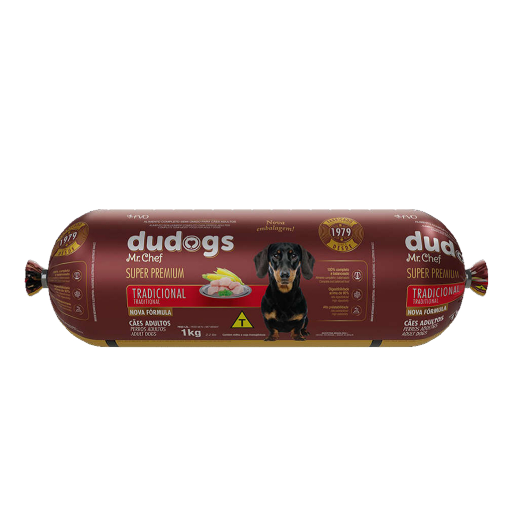 Ração úmida Dudogs Mr Chef Tradicional para Cães 1 kg em Oferta na Shopee