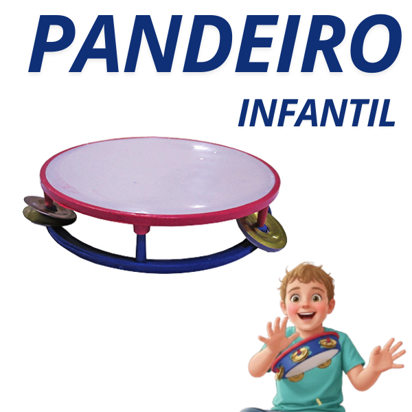 Pandeiro Infantil Pequeno 15cm Brinquedo Musical Colorido Instrumento Musical