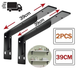 Kit 2 Mãos Francesas 39cm Para Prateleira Suporte Cantoneira Preta Reforçada
