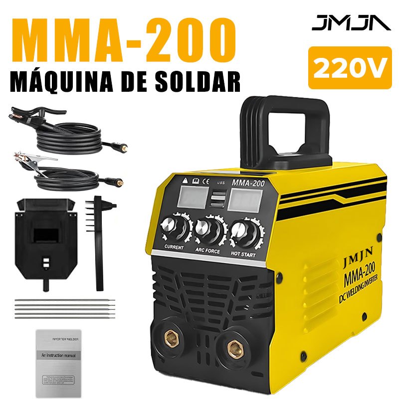 JMJN Máquina de Solda Inversora MMA 200 IGBT 110V/220V Portátil Profissional