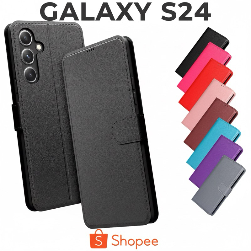 Galaxy S24 Capa Carteira Flip para Celular Couro Sintético com Ímã e Porta Cartão Galaxy S24 em Oferta na Shopee