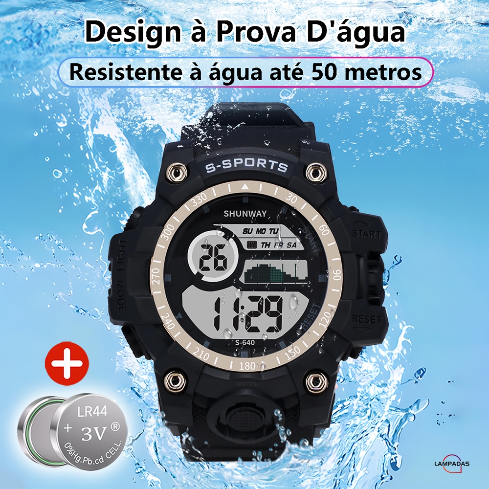 Relógio Feminino Digital Multifuncional À Prova D'Água Led Original Pulseira De Silicone — imagem 2 de 2