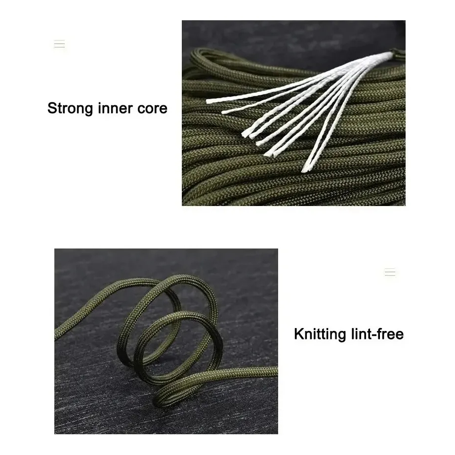 Detalhes do Corda Paracord 550lbs 4mm 9 Filamentos 28 Metros 250kg Carretel 28 metros