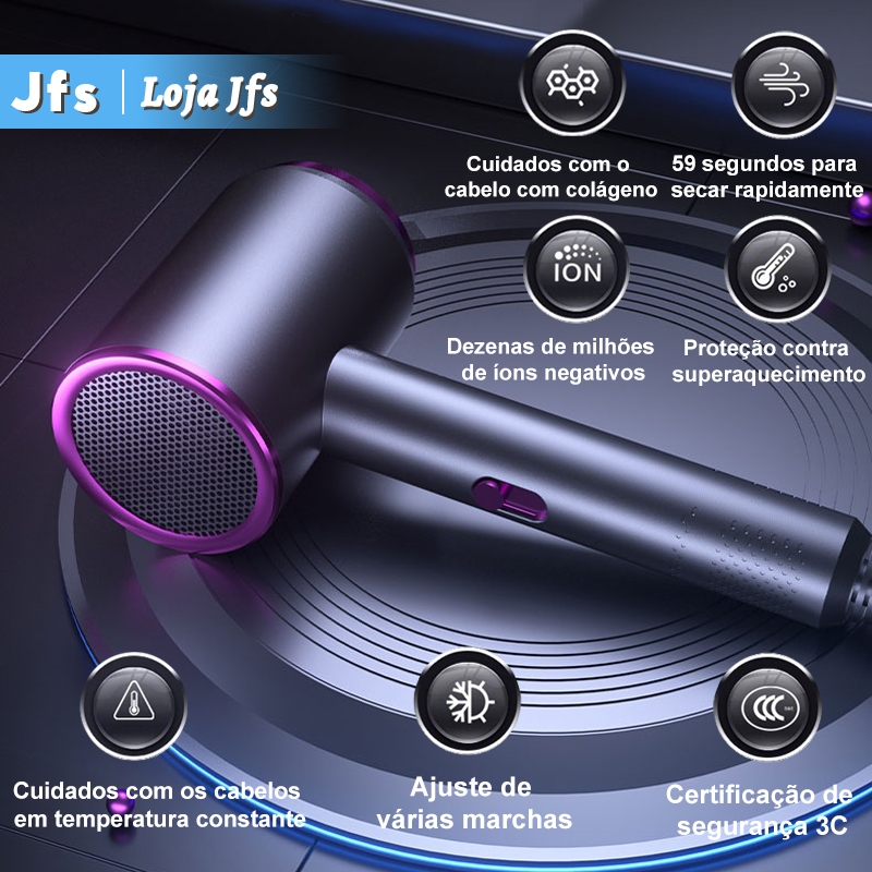 Secador de Cabelo I Iônico Secagem Rápida Ar Quente I Frio 110V/220V