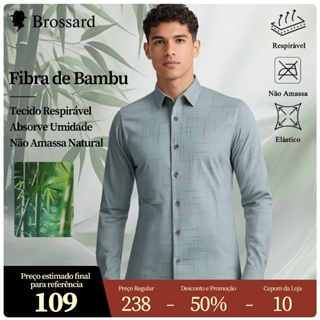 Camisa Social Roupa Masculina Adulta Slim fit Luxo Não Amassa Blusa Moda Respirável Fibra de Bambu em Oferta na Shopee
