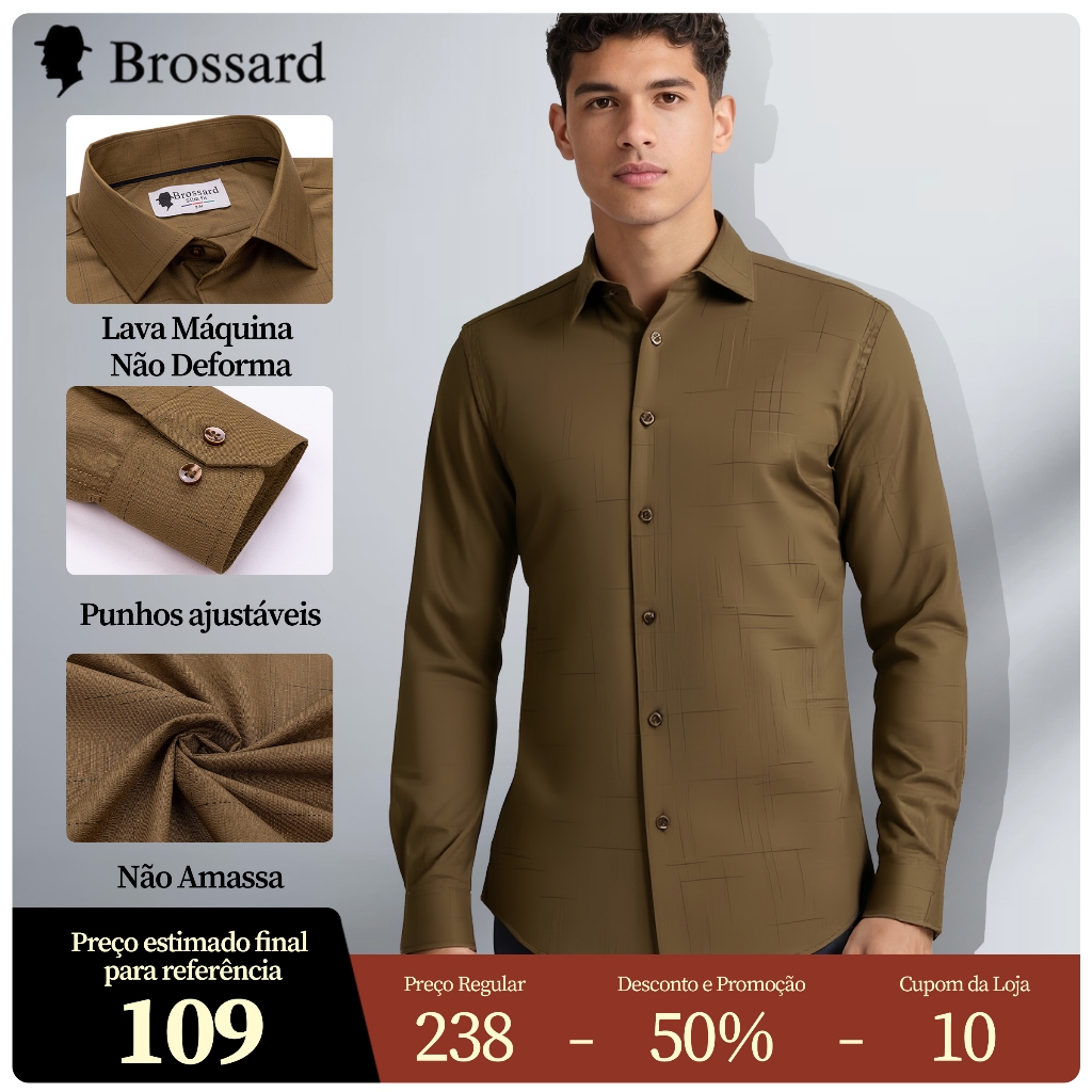Camisa Masculina Social Que Não Amassa Roupa Masculina Adulta Slim Moda Respirável Fibra de Bambu em Oferta na Shopee