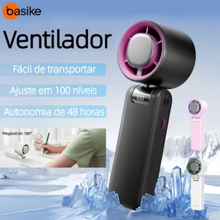 Basike Ventilador Portátil Elétrico–100 Nível, Capaz de Resfriar, Bateria 6000mAh, Autonomia de 48H em Oferta na Shopee