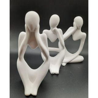 Kit Trio ou Dupla Estatueta Decorativa Quarto Sala Decoração Dourada Branca Preta em Oferta na Shopee