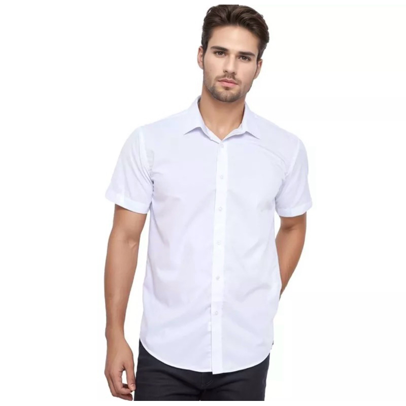 NO18. Camisa Social Lisa Basica Masculina Havaiana Promoção Verão Praia