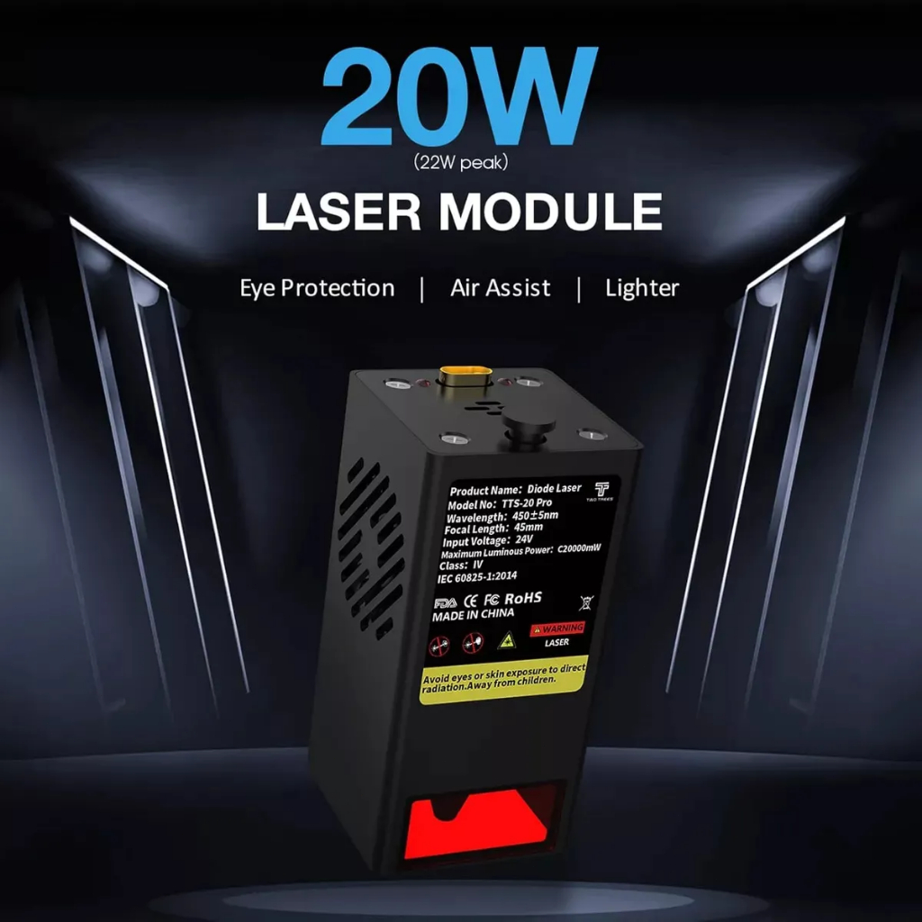TWOTREES | Conjunto De TTS-20 Pro Máquina De Corte E Gravação A Laser De 20W Com Bomba De Ar