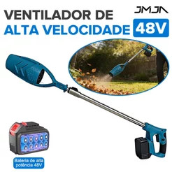 Soprador de Folhas Sem Fio 48V a Bateria Tubo Extensível 90-125cm Alta Velocidade Jardim