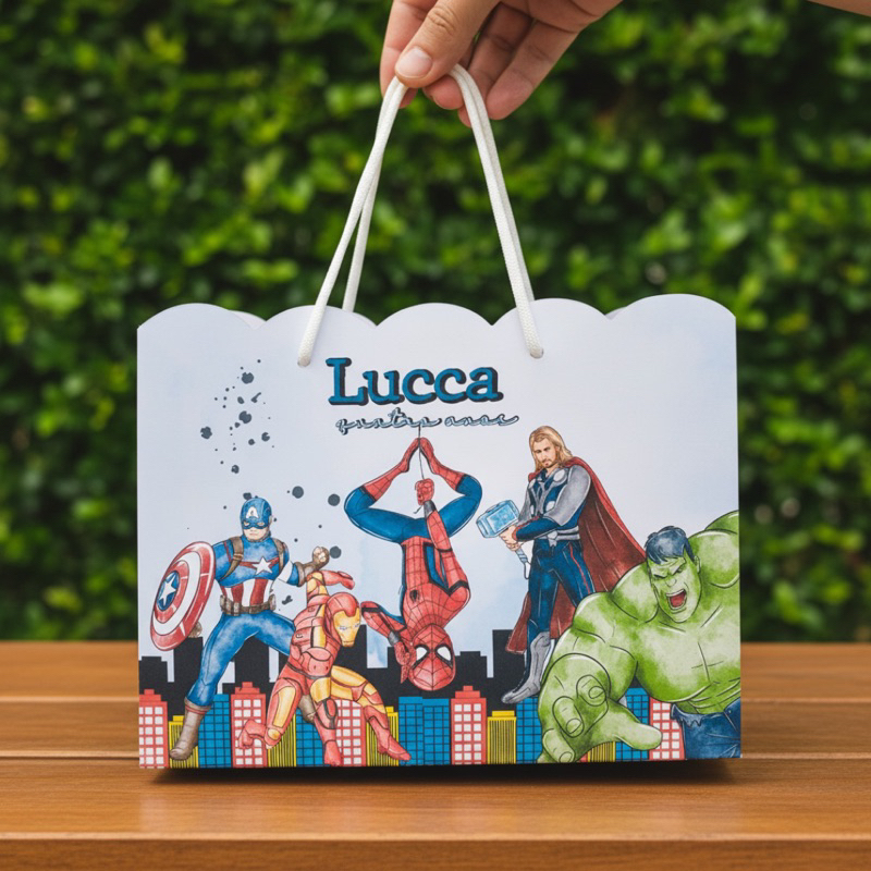 Sacolinha Personalizada Vingadores | Herois | decoração Aniversário | Lembrancinha | Festa Infantil