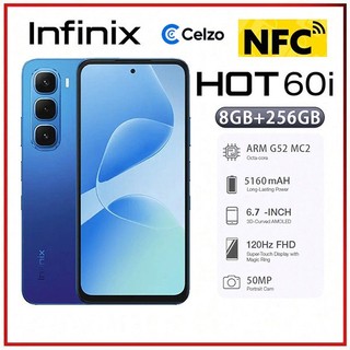 Smartphone Infinix Hot 60i 4G/ Hot 70 5G NFC 256GB 8GB Tela 6.7'' / 6.78”, Azul Sombra
