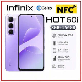 Smartphone Infinix Hot 60i NFC 4G Tela 6.7'' 8GB+256GB, Roxo Sonhador