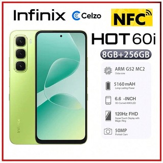 Smartphone Infinix Hot 60i NFC 4G Tela 6.7'' 8GB+256GB, Verde Prado