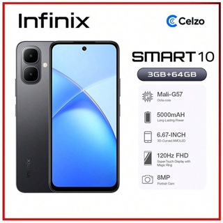 Smartphone Infinix Smart 10 4G Tela 6.67'' 3GB+64GB, Preto Elegante em Oferta na Shopee