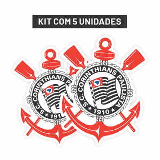 Adesivo Corinthians 10cm – Kit com 5 Unidades em Oferta na Shopee