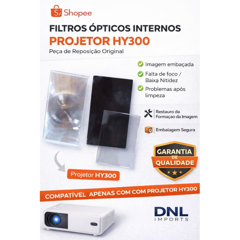 Conjunto de Filtros / Lentes Internas para Projetor HY300