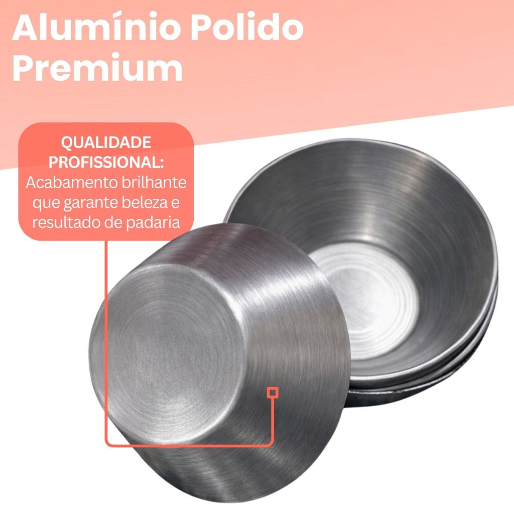 Kit 12 Forminhas Empada Forma Empadinha Mini Cupcake Alumínio Festa Salgados Reutilizável Air Fryer Assadeira — imagem 2 de 2