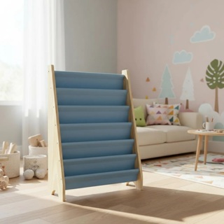 Estante De Livro Infantil Montessoriano Madeira 6 Bolsos em Oferta na Shopee