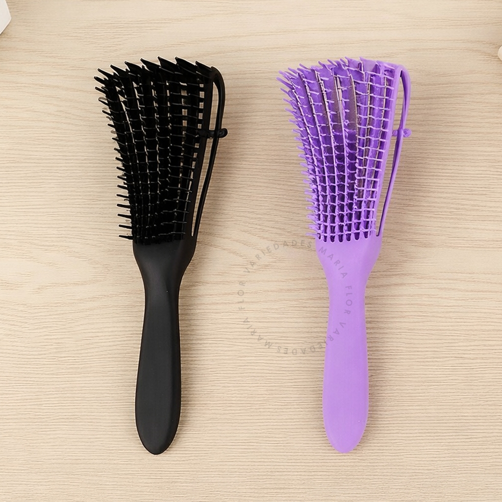 Kit Escovas Pente de Cabelo Polvo Modeladora Cachos Fácil Desembaraço Multifuncional