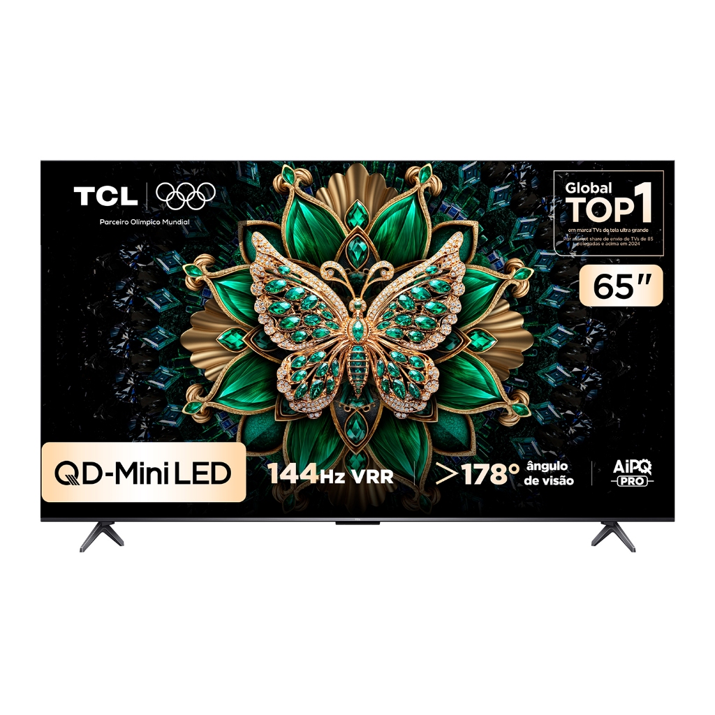 Smart TV TCL 65 Polegadas QLED Mini LED 4K C6K WiFi Bluetooth Google TV 4 HDMI 144Hz HDR10+ 65C6K