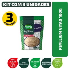 Psyllium Sem Glúten Vitao 100G - Kit 3 Unidades