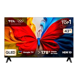Smart TV TCL 43 Polegadas QLED Full HD S5K WiFi Bluetooth Google TV 2 HDMI HDR10 Dolby Audio 43S5K