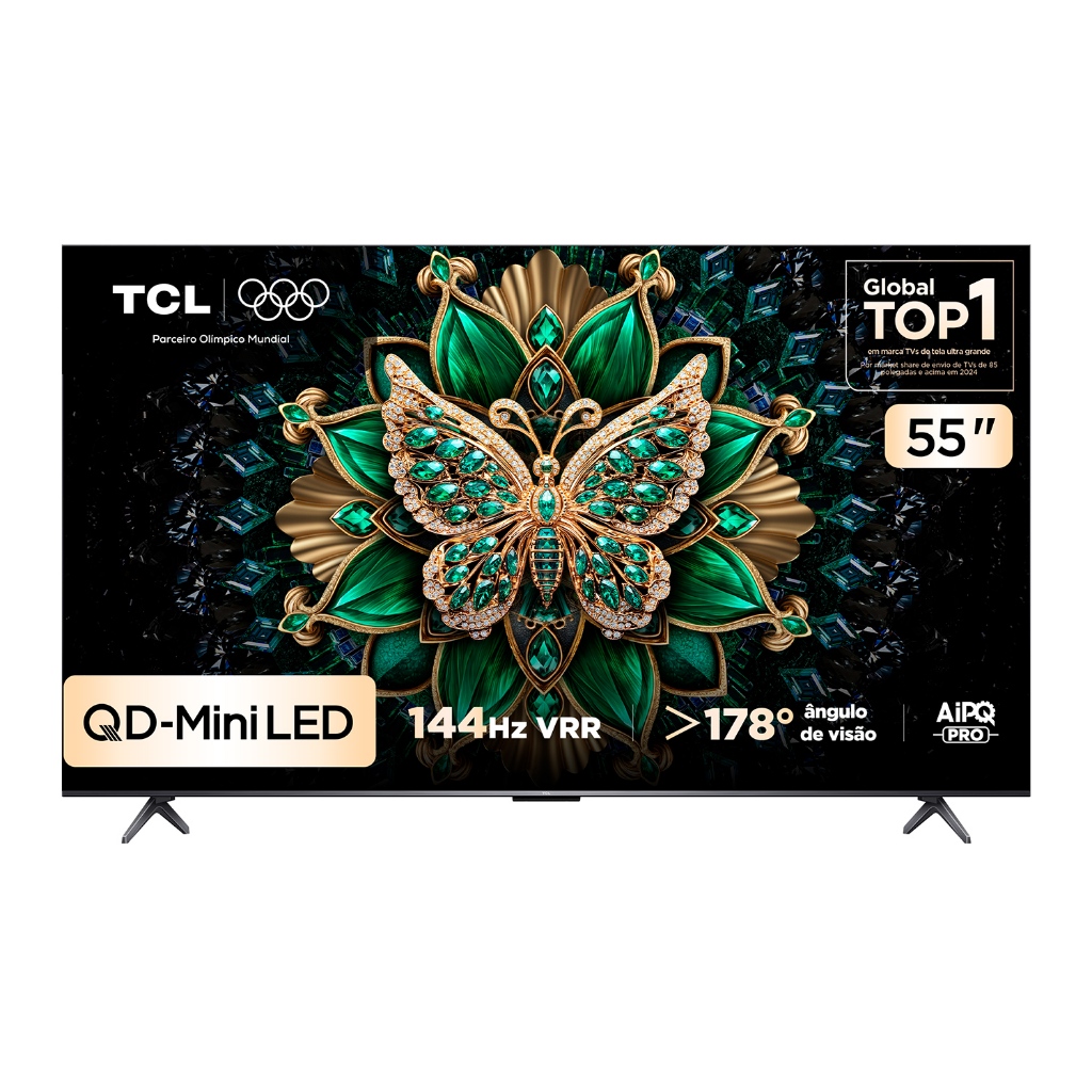 Smart TV TCL 55 Polegadas QLED Mini LED 4K C6K WiFi Bluetooth Google TV 4 HDMI 144Hz HDR10+ 55C6K