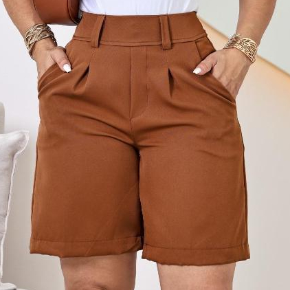 Short Feminino Alfaiataria Social Cintura Alta – Tendência 2025 Moda Versátil e Sofisticada
