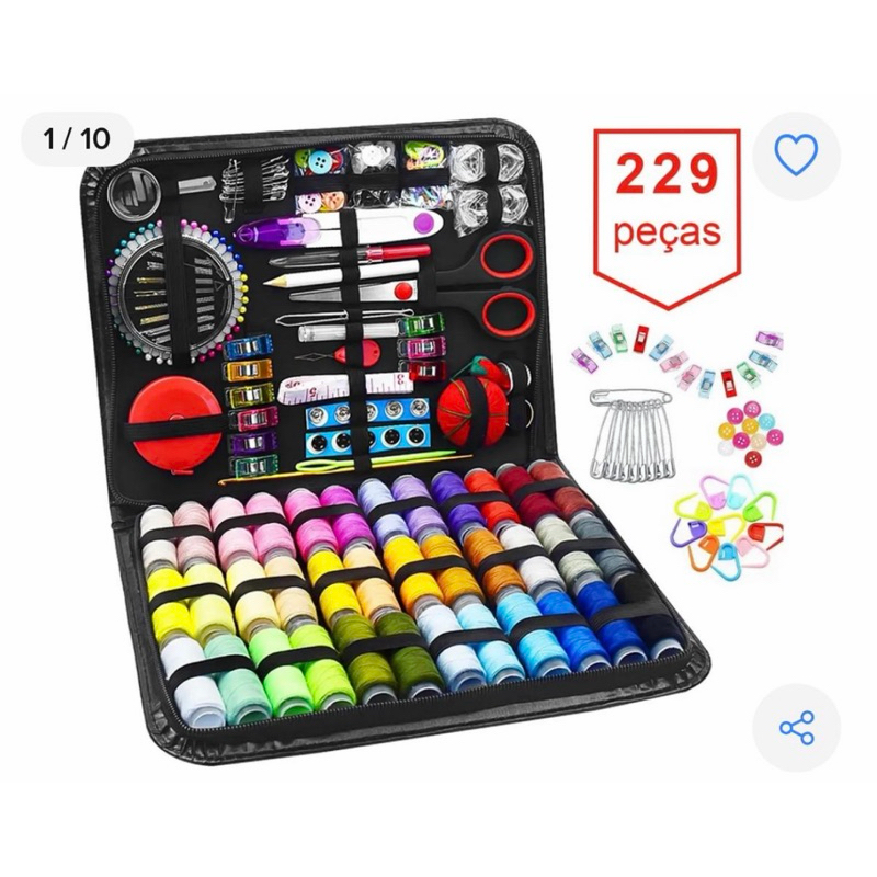229pçs Kit De Costura Portátil Para Viagem Em Casa Ferramentas Profissional De Emergência, não pode falta em sua casa em Oferta na Shopee