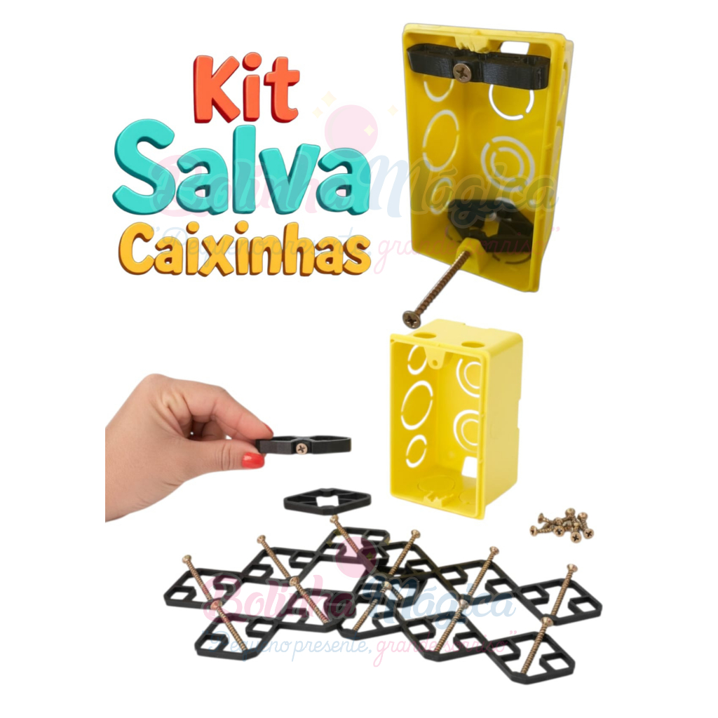 Kit Salva Caixinha De Luz  P/ Tomada Interruptor Elétrico  Reparo Instalação Salva Caixas de Parede em Oferta na Shopee