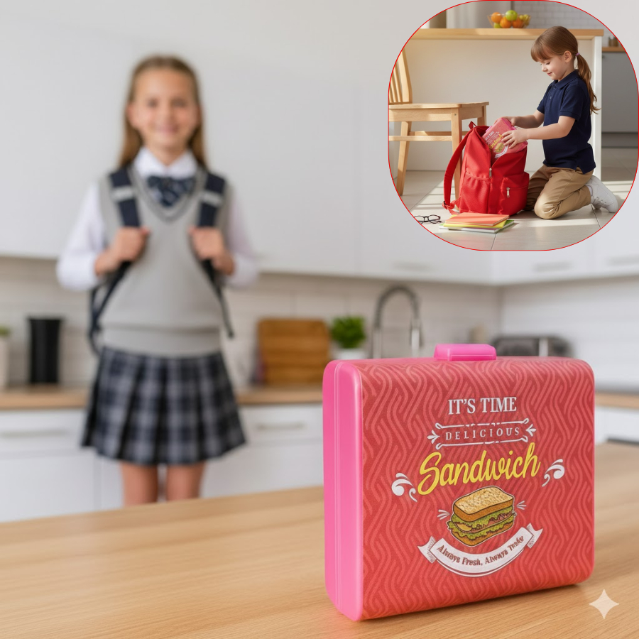 LANCHEIRA MARMITA  ROSA COM DIVISÓRIAS ESCOLAR ESCOLAR