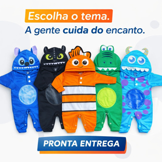 Macacão De Bebê Tematicos Personagens Fantasias Menino Menina Maternidade em Oferta na Shopee