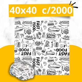 Papel Acoplado para Lanches E Frios 40x40cm C/2000 unidades - com película plástica em Oferta na Shopee