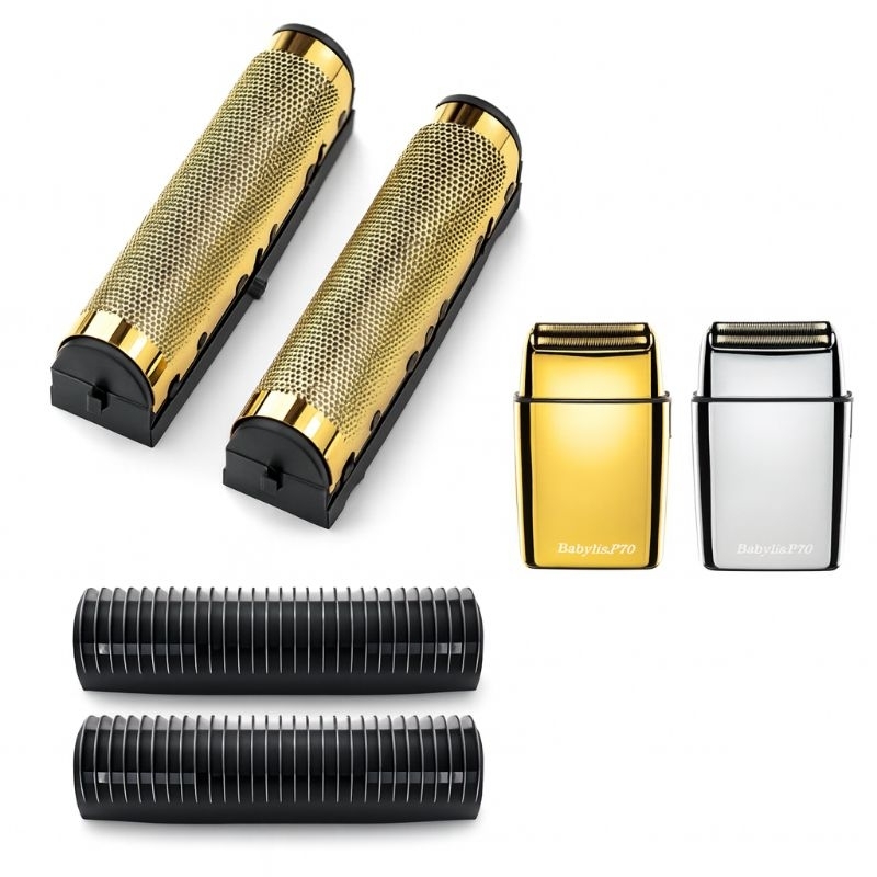 Refil Kit de Reposição 2 Tela + 2 Lâmina Babyliss Fx02 Prata ou Dourada Barbedor Shaver Peça sem a cabeça