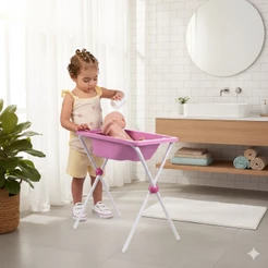 Banheira De Brinquedo Infantil Com Suporte Para Boneca