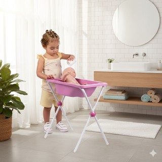 Banheira De Brinquedo Infantil Com Suporte Para Boneca