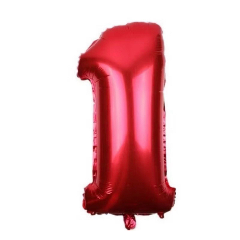 Balão Número Na Cor Vermelho 40Cm 1 Unidade