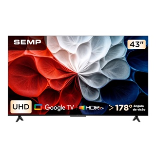 Smart TV Semp 43 Polegadas LED HVA 4K S62 WiFi Bluetooth Google TV 3 HDMI HDR10+ Dolby Audio 43S62 em Oferta na Shopee
