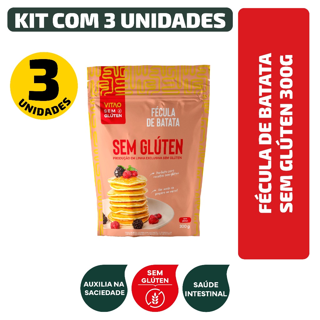 Kit Fécula De Batata Sem Glúten 300G - 3 Unidades