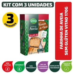 Farinha De Aveia Sem Glúten Vitao 170G - Kit 3 Unidades